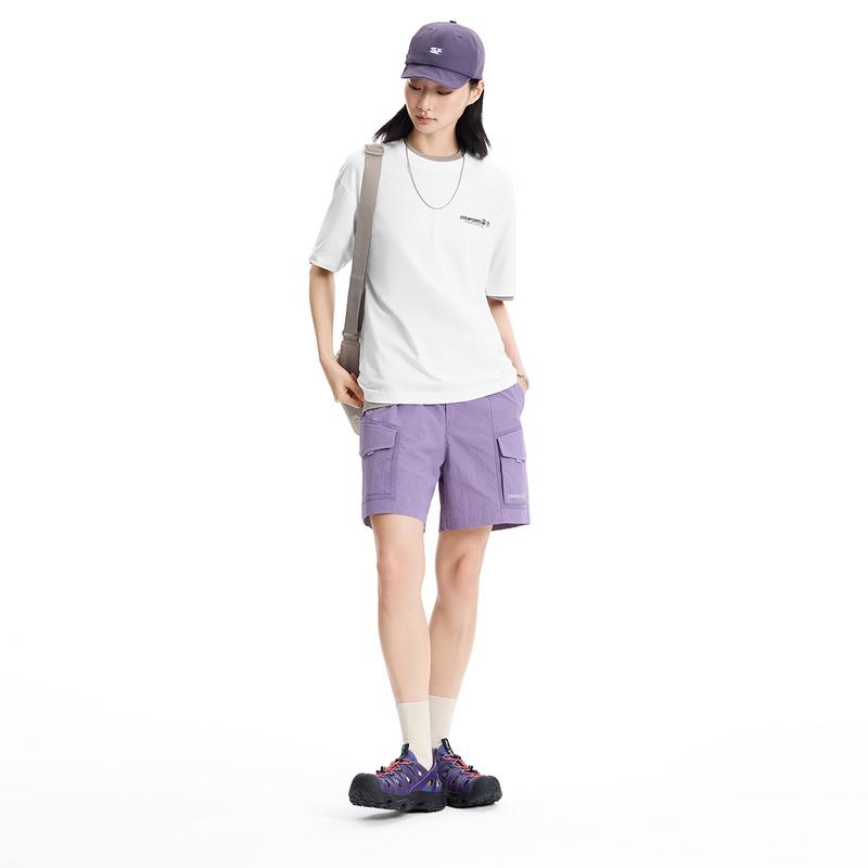 Li Ning Outdoor CF Tracing Crew Neck Short Sleeved T Shirts Unisex White ATSW045-1