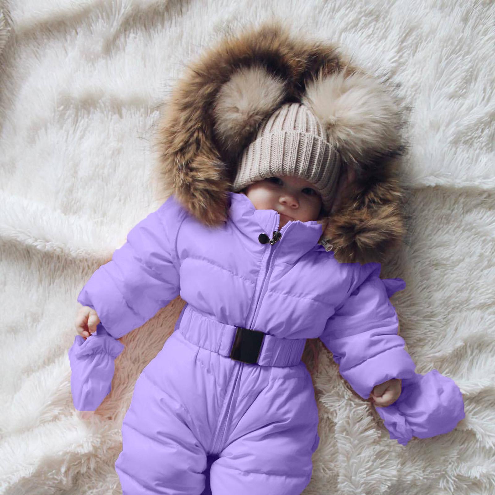 

Зимний комбинезон для маленьких мальчиков и девочек, комбинезон с капюшоном, теплое плотное пальто, наряд 60