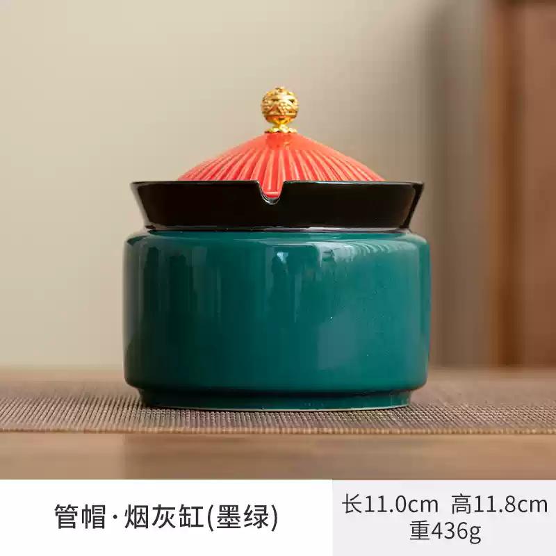ashtray anti-odor and anti-smoke ashtray Creative home living room anti fly ash smoke smell covered office Ceramic ashtray