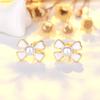 Sweet Love Heart Sparkle Peach Heart Student Earrings Girl Earrings Hundred with Girlfriends