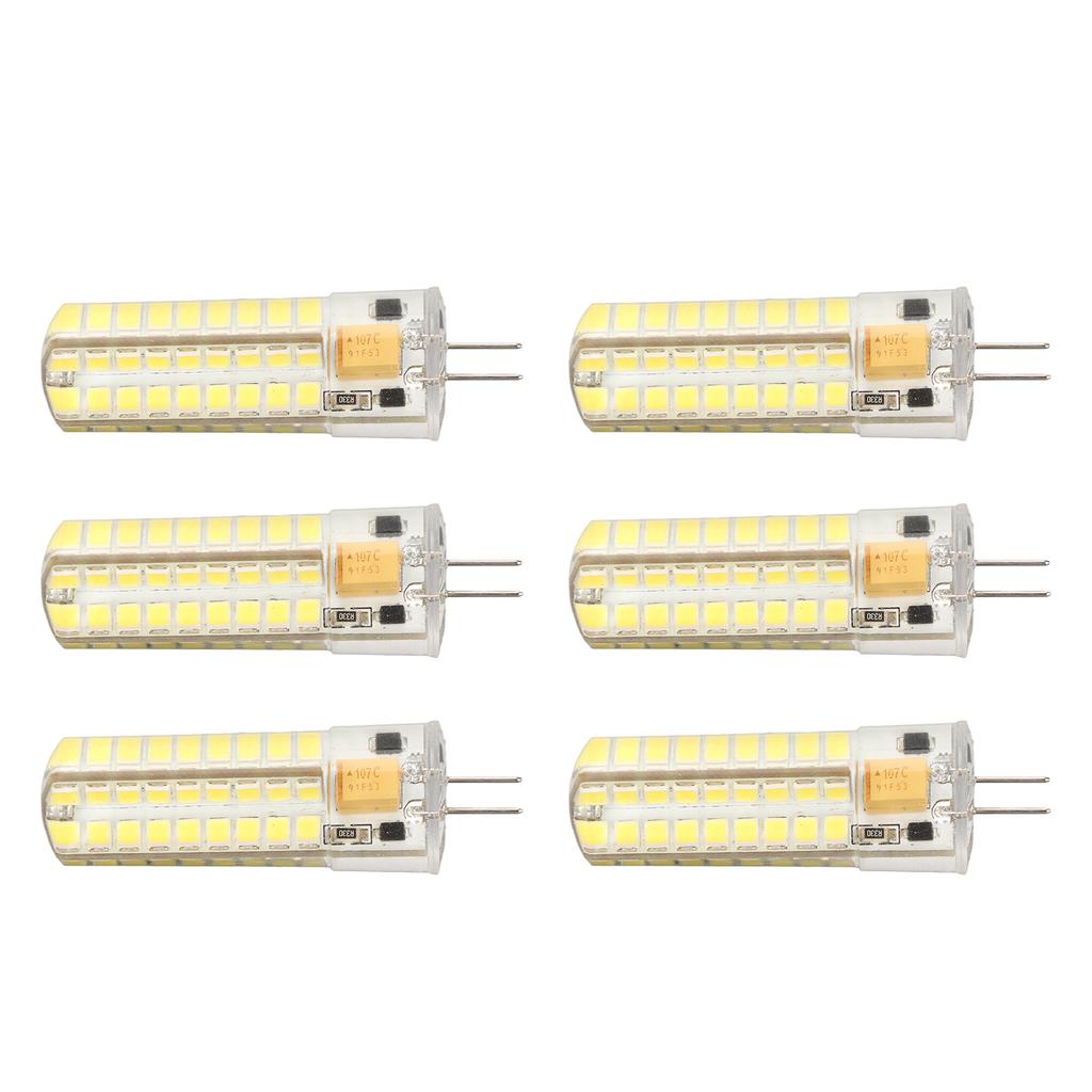 6pcs G4 LED Bulb 700LM 7W 72LED 360 Degree Lighting Silicone G4 Bulb for Ceiling Light Wall Light AC DC12V White Light