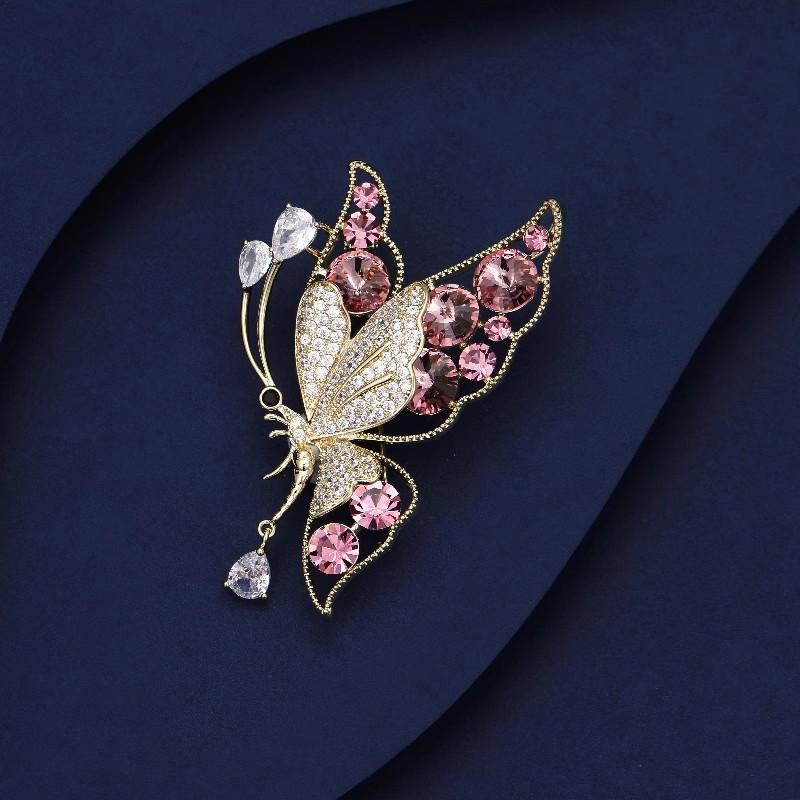 Accessories Luxury Brooch Crystal Butterfly Brooch Suit Exquisite Premium Jewelry Pin Premium Accessories