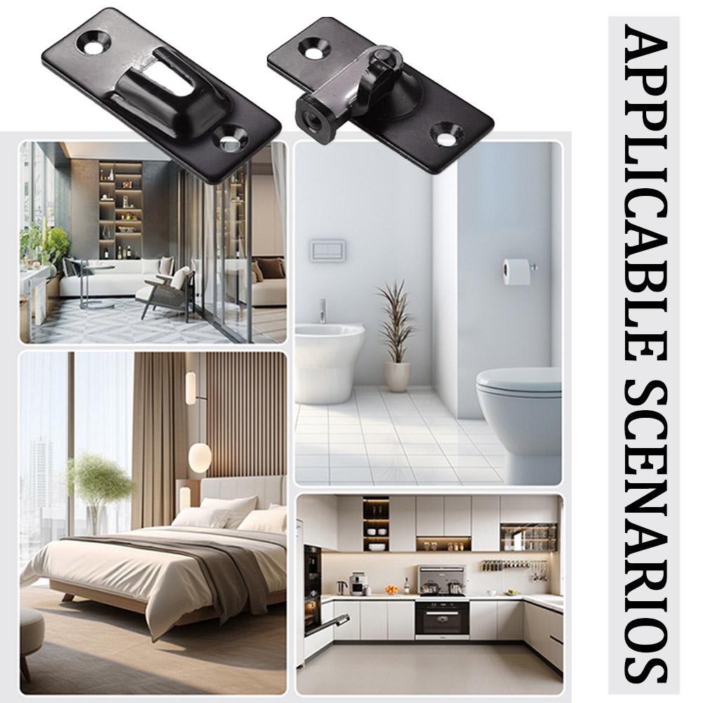 Door Lock Guard Latch Bolt 90 Degree Stainless Steel Toggle Latch Sliding Barn Door Lock Wine Cabinet Closet Right Angle Lock