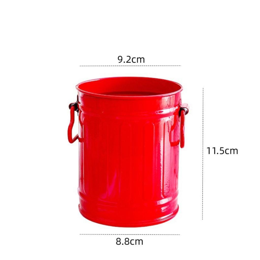 Multifunctional Desk Organizer Pen Holder Container Metal Storage Bucket with Handle for Office School Desktop Accessories