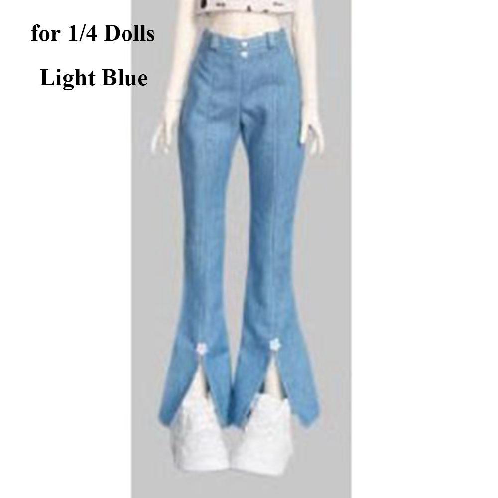 Cute Doll Trousers Elegant Doll Clothes Bell-bottoms Jeans Pants for 1/3 1/4 1/6 30/45/60cm Doll