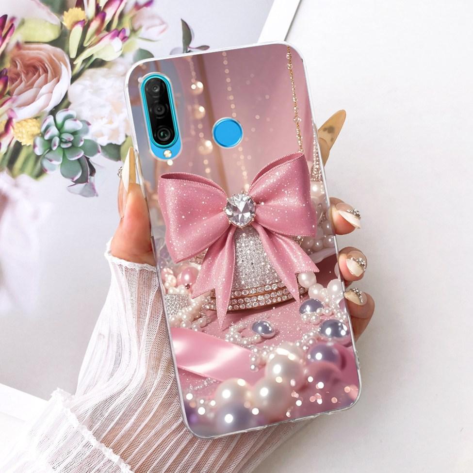 Transparent For Huawei P30 Lite Case Cover Cute Cat Fashion Butterfly Funny Painted Casing MAR-L01A MAR-L21A MAR-LX1A