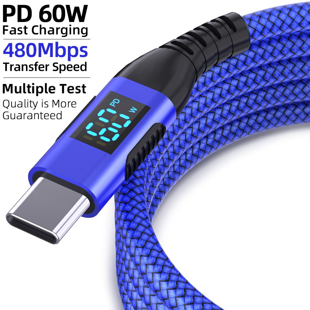 LAIHONEN Type C to Type c Cable 100W PD Fast Charging charger usB c to UsBC Display Cable For Xiaomi POCO F3 Realme Macbook iPad