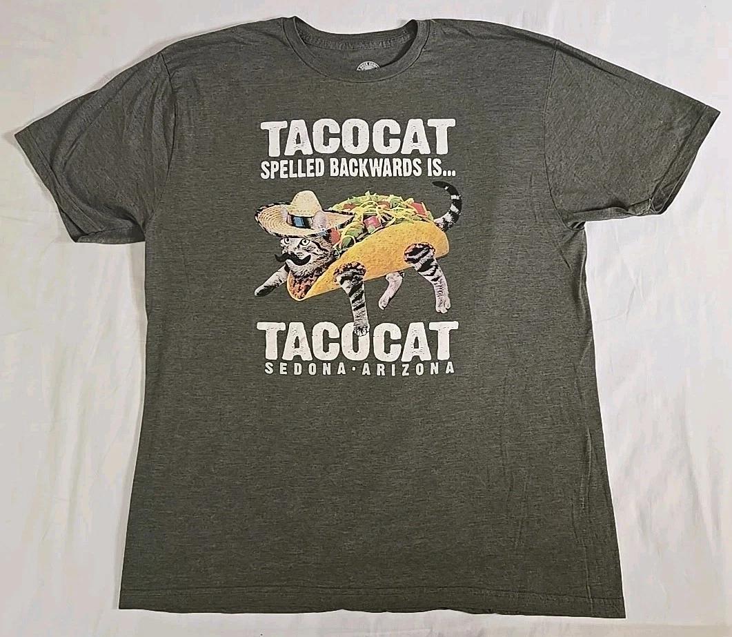 

Duck Co Tacocat Spelled Backwards Is Tacocat Graphic Print T Shirt Green Xl 2XL