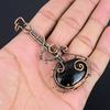 Nuummite Gemstone Pendant 999 Copper Wire Wrapped Jewelry, Handmade Antique Pendant Jewelry, Gift For Mother