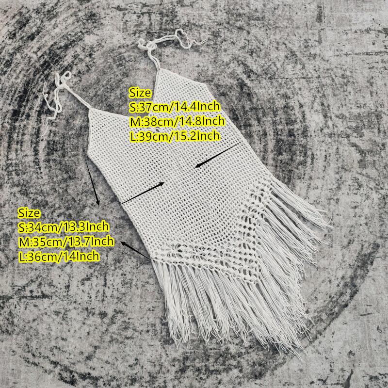 Handgefertigtes Häkel-Quasten-Strand-Hochzeitskleid Bikini-Überwurf