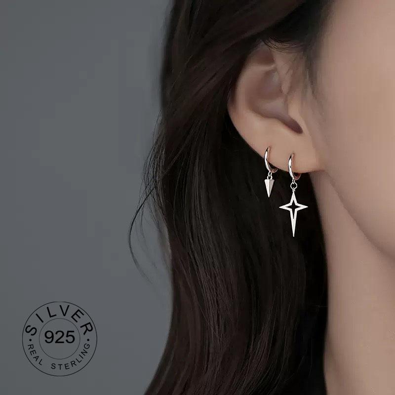 925 Silver Vintage Earrings For Women Trendy Simple Star Long Tassel Earring Jewelry Prevent Allergy Party Accessories