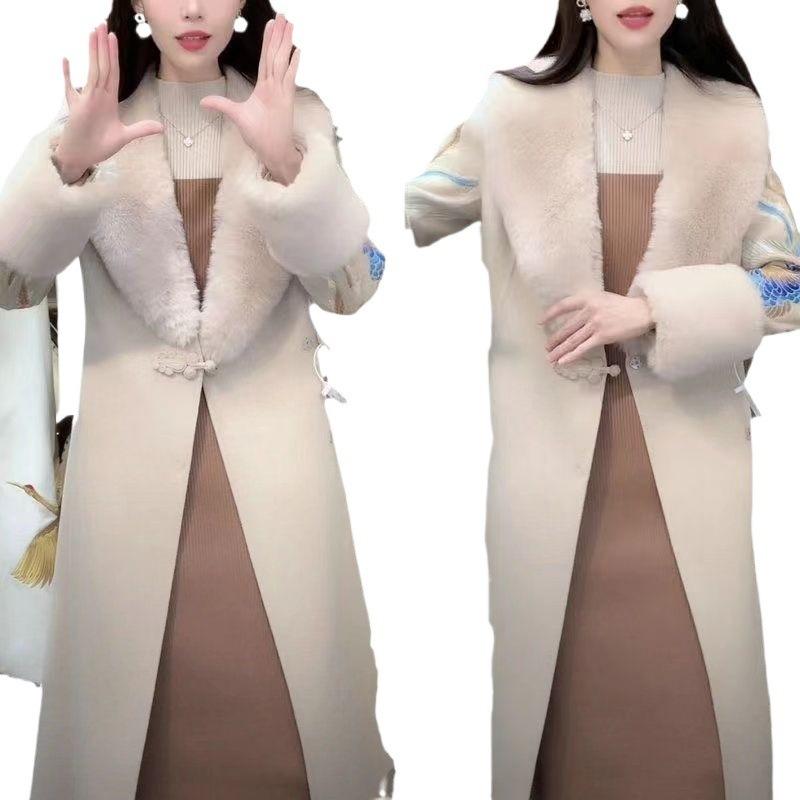 Autumn and Winter New Fashion Imitation Mink Velvet Top Temperament National Trend Imitation Fur Coat Imitation Cashmere Woolen Coat Tide