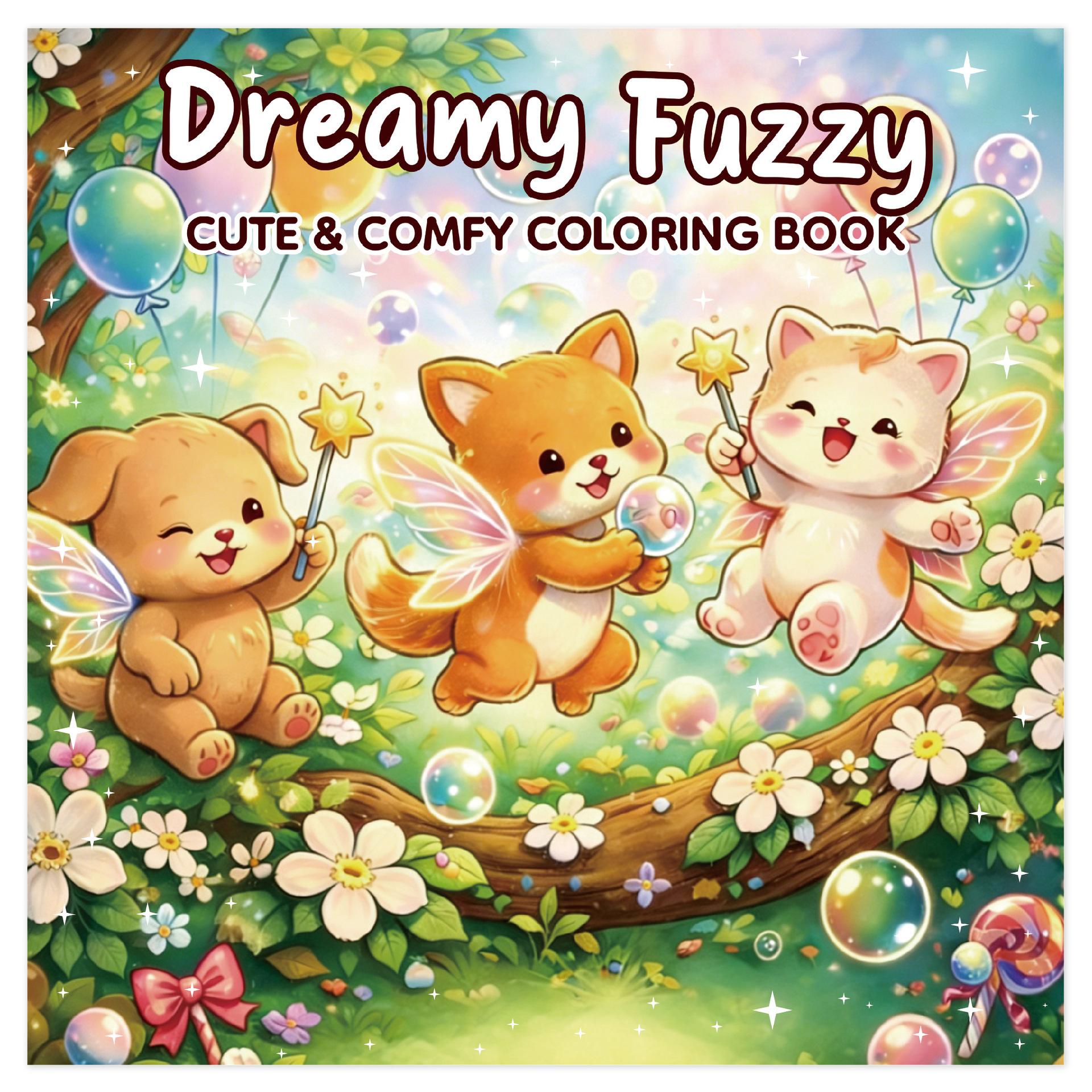 

24 cartoon doodles for stress relief, warmth and comfort, and cute pet elf coloring
