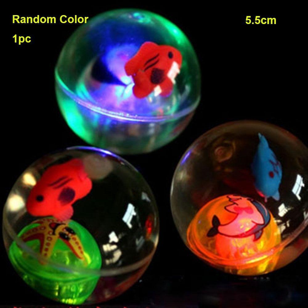 Multistyles Flash Jumping Ball Interactive Glowing Bouncy Ball Cute LED Glitter Elastic Ball