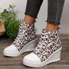 Women's Canvas Shoes Fashionable and Versatile Wedge-heeled Canvas Shoes Summer Casual High-top Sports Shoes