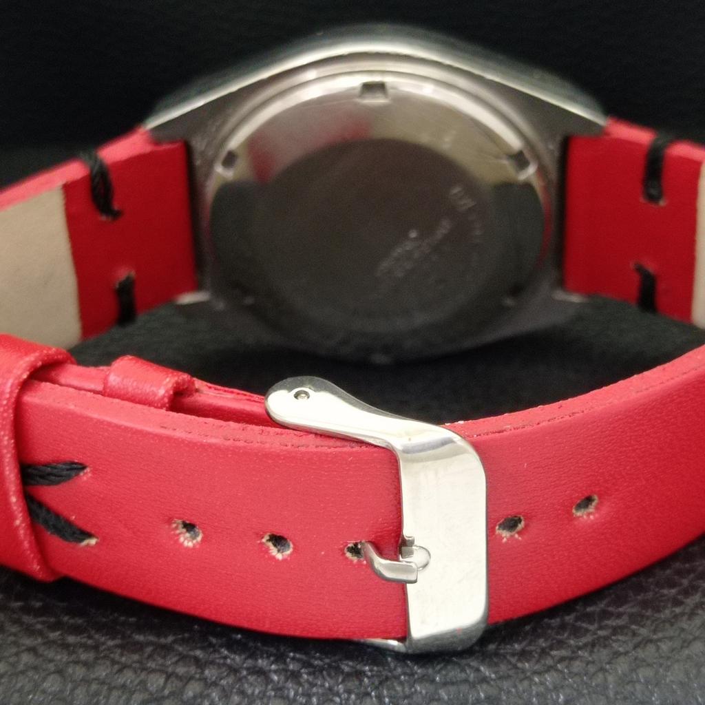 AUTOMATIC VINTAGE SEIKO 5 JAPAN 6309A MENS ARABIC RED COLOR DIAL WATCH A702667-1 R209-a702667