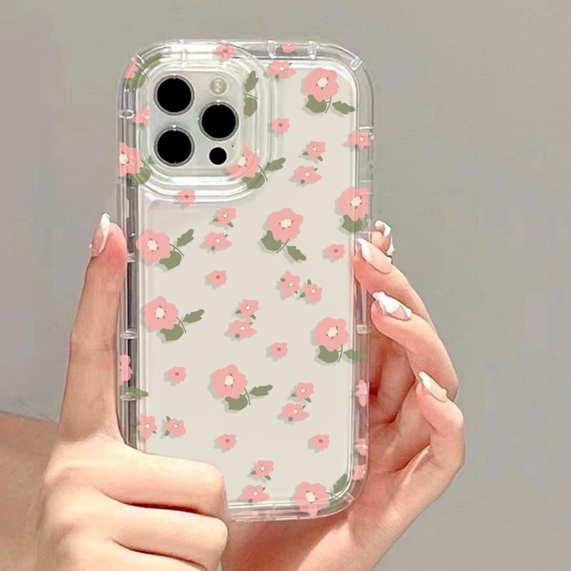 Transparent Phone Case For Samsung S25 Ultra Galaxy S24 Plus S23 S22 S21 S20 FE Shockproof Soft TPU Silicone Flower Funda Cover