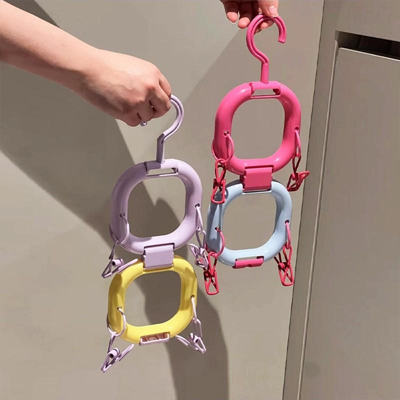 2/4/6Hook Rotating Cap Storage Rack with Hooks Clips Multi Functional Space Saving Home Organization Tool Cap Hanger Rack