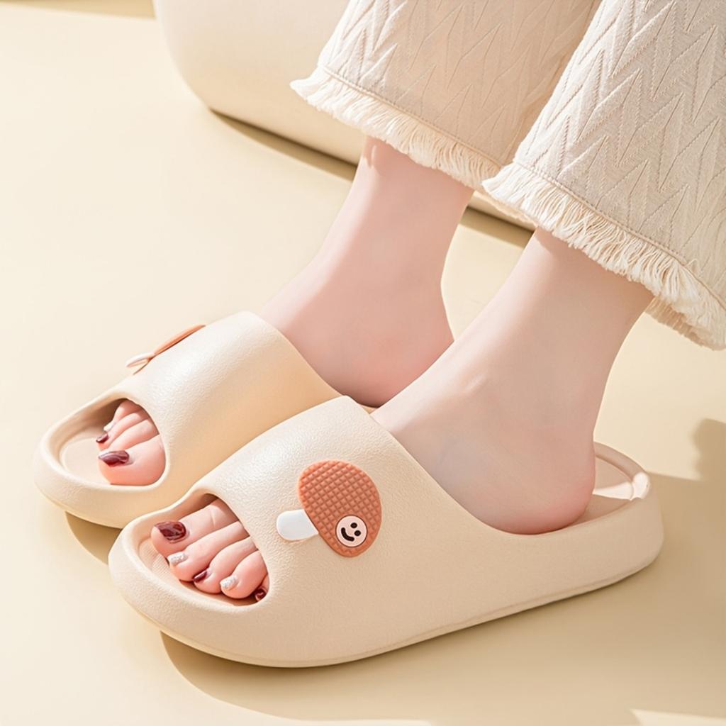 Roztomilé malé houbičkové sandály z materiálu EVA, silná podrážka, protiskluzové domácí koupelnové pantofle pro páry, vhodné pro domácí volný čas