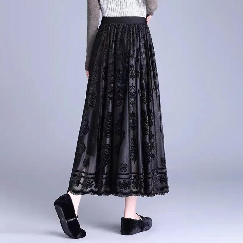 Sukně pro ženy Ležérní Všestranná Sukně plného střihu s vysokým pasem Dlouhé volné kalhoty Pružná Slim sukně