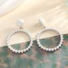 Fashionable and Elegant Style Women's Gorgeous and Luxurious Stud Earrings with Circular Pearl Earrings for Vacation Trip