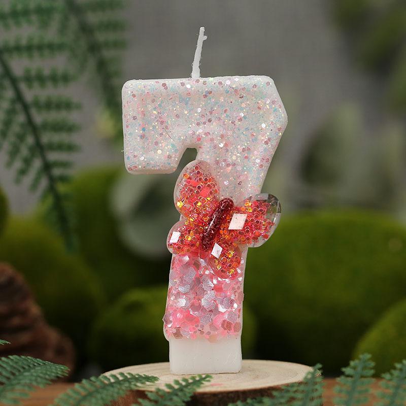 0-9 number candles creative candles pink bow suitable for birthday party birthday cake number candles wishing candles cake decoration candles