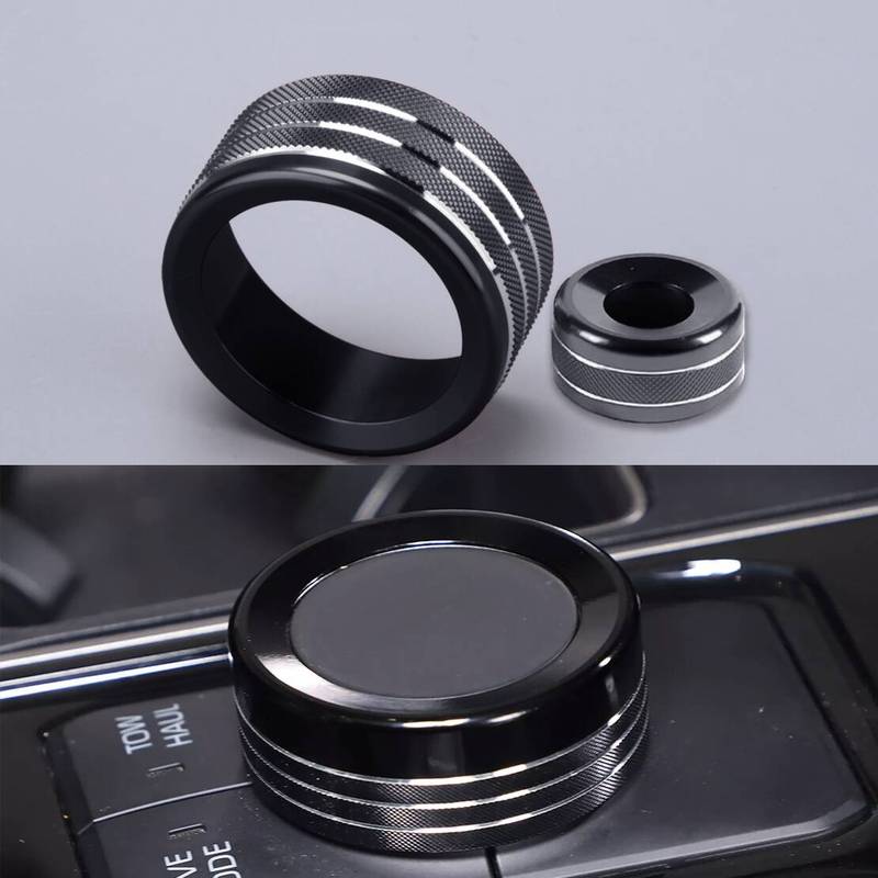 Drive Mode Tune Rear View Mirror Control Adjust Knob Ring Cover fit for Toyota Tundra   2024 Black Alloy