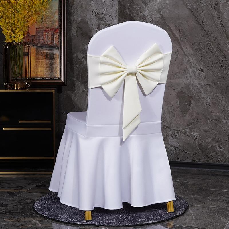 10PCS Thicken Spandex Chair Cover Band Ribbons Chair Tie Backs for Party Banquet Decor Wedding Decoration Knot Chair Bow Sashes