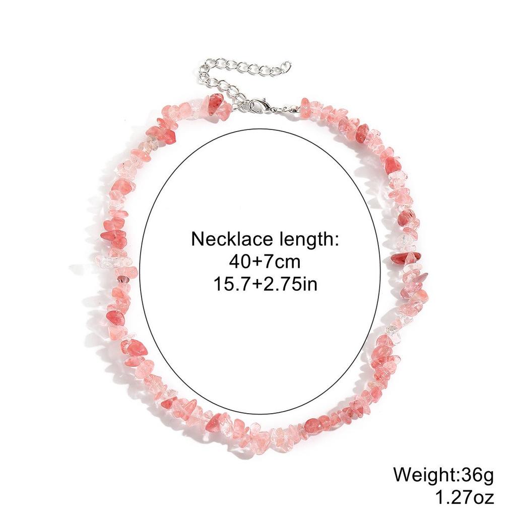 European & American Bohemian Colored Gravel Natural Stone Necklace for Women - Summer Jewelry