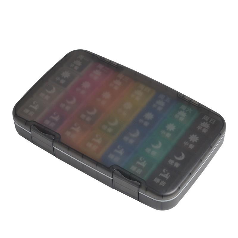 

Compact 7-Day Pill Organizer, 28-Grid Single Row with Large Capacity чёрный