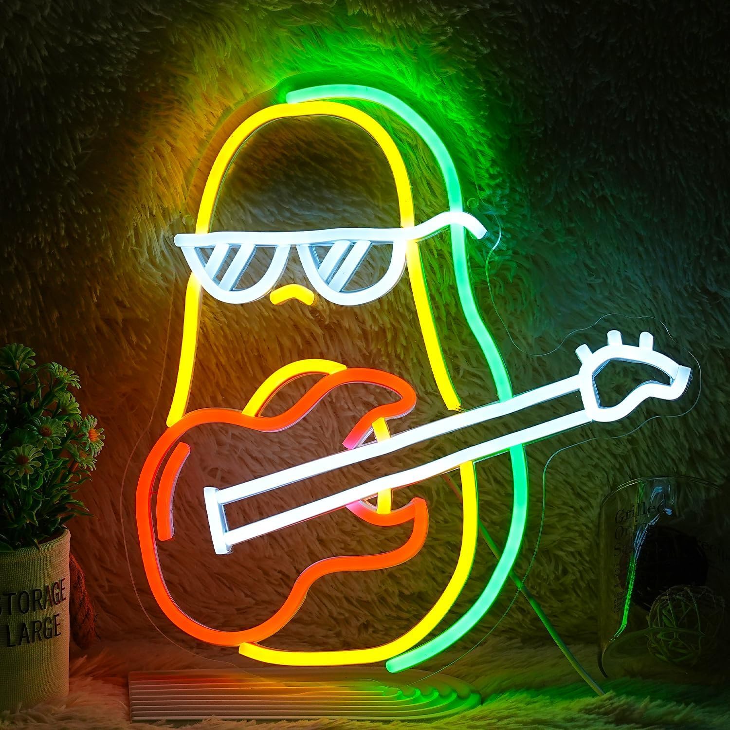 

Avocado Guitar Neon Sign, Dimmable Avocado Neon Light, Wall Decor, Guitar Music Neon Light, LED Lamp for Music Parties, Bars, Clubs, and Kids Rooms