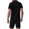 Herren Sommer Einfarbig Atmungsaktiv Locker Knopf Kurzarmhemd Shorts Set