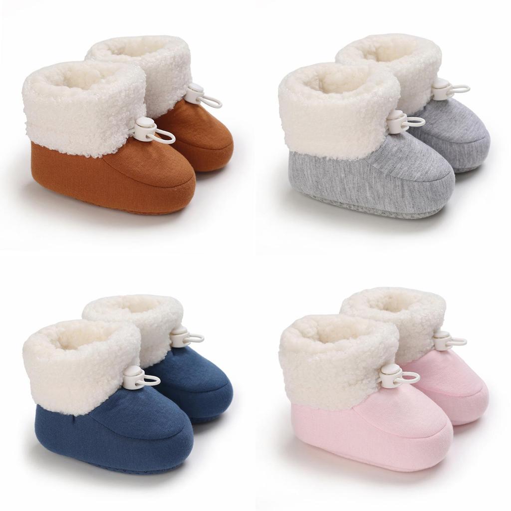 Baby Winter Cotton Shoes With Soft Sole And Magic Tape Closure For Toddler Comfort