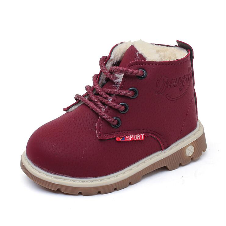 Children Casual Shoes Autumn Winter Boots Boys Shoes Fashion Leather Soft Antislip Girls Boots Sport Running Shoes
