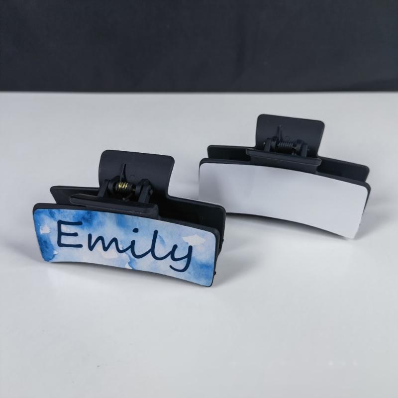 Elegant Heat Pressed PET Barrettes Portable PET Hair Slide with Crisp Heat Transferred Pattern for Fashion Lovers