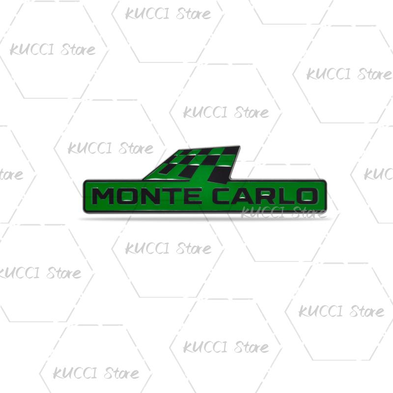 AAABV1 Alloy Metal Monte Carlo Racing Flag Grille Emblem Rear Trunk Badge Sticker For Skoda Fabia Octavia Kodiaq Superb VRS Kamiq Rapid