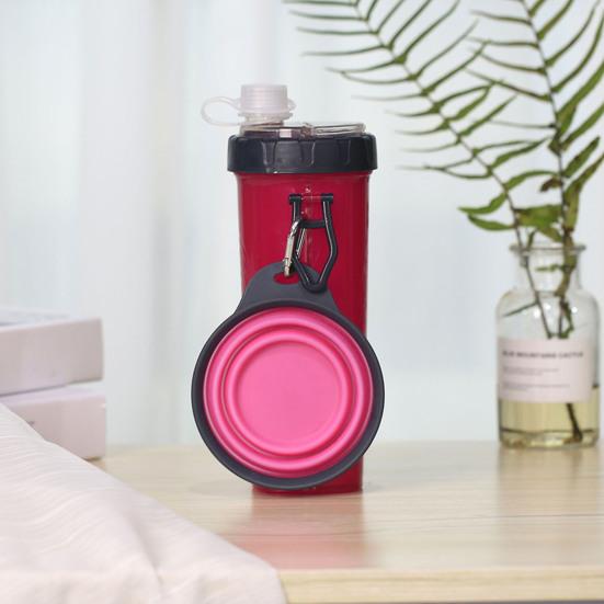 2 In 1 Pet Food Container with Water Tank Storage Bin Foldable Containers Compact Pet Food And Water Carrier