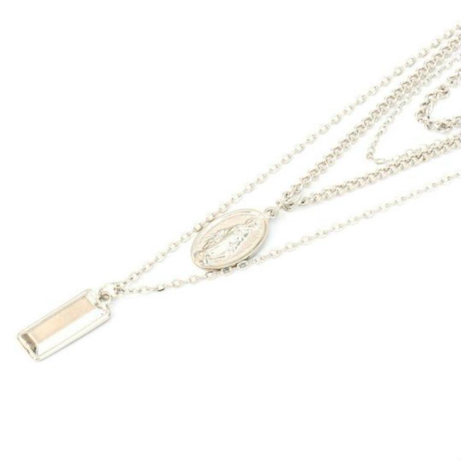 Vintage Personality Exaggerated Madonna Cross Alloy Multilayer Pendant Necklace