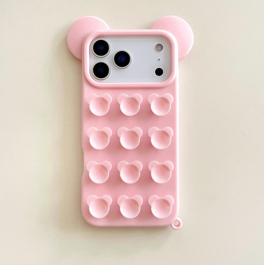 

New Anti-Drop Jelly Suction Cup Case for iPhone 17, 16 Pro Max, and 15 16Pro Max розовый