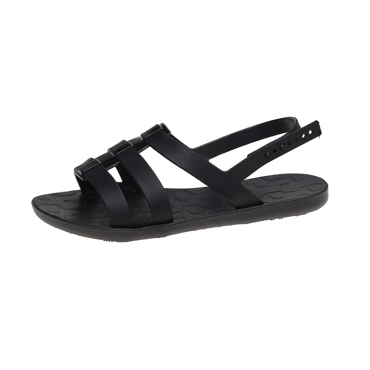 

Fashion Round Toe Open Toe Roman Shoes Women s Summer New Retro Round Toe Cutout Metal Buckle Soft Sole Flat Sandals 40 чёрный