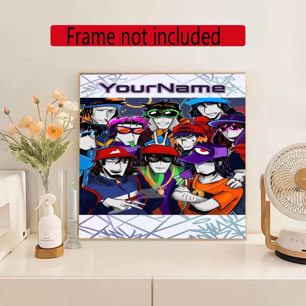 Incredibox Customize Your Name Diamond Painting Round Diamond Diy Frameless Holiday Artwork Suitable For Home Office Wall Decoration