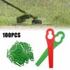 100Pcs Plastic Cutter Blades For Electric Cordless Grass Trimmer Strimmer Blades Garden Lawn Mower Replacement Tool