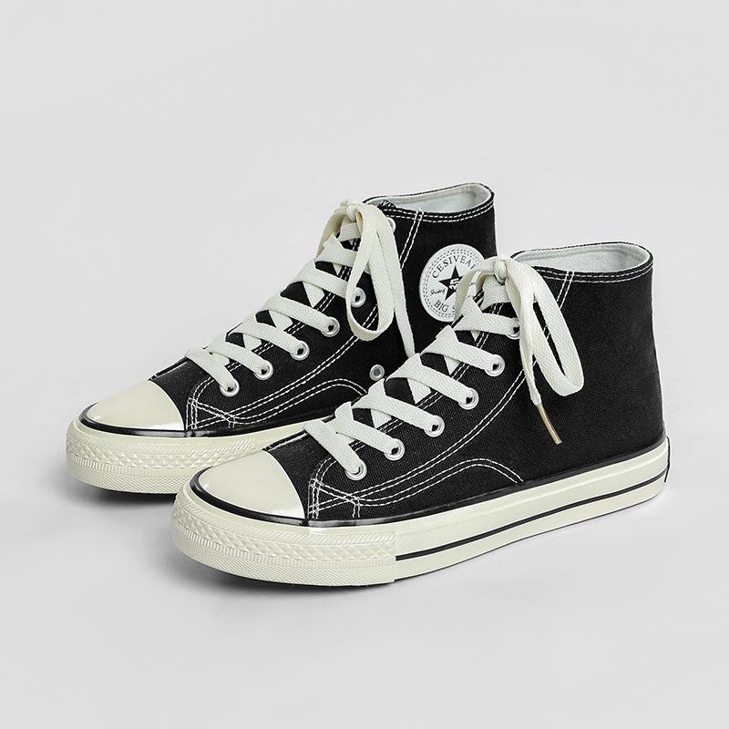 1970s Retro Canvas High-Top Shoes - Unisex, Versatile, Classic for Women and Men Spring 2025