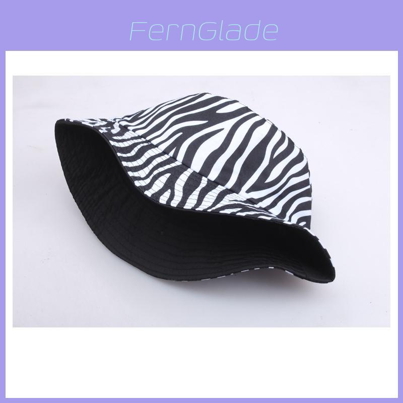 Fisherman Hat Women Zebra Print Sun Protection Summer Bucket Hat For Face Shade