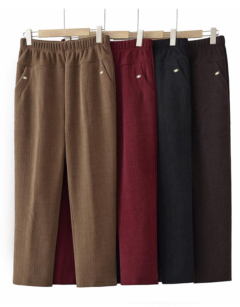Mom's Spring Straight-Leg Elastic Pants for Middle-Aged Women - Plus Size Casual Fit
