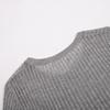 GMXIA Cut-out Knit Sweater Spring and Summer Sexy Slim Wool Round Neck Long-sleeved Thin Pit-stripe Knit Sweater