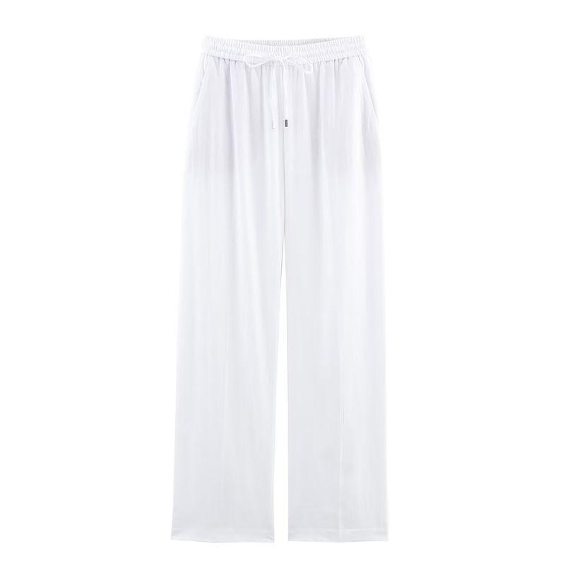 Kaslead New Women clothes Western Style Blended Straight High Waist Casual Trousers 9929041 251