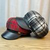 Octagonal Hat Women's Autumn and Winter Retro British Plaid Woolen Beret Versatile Newsboy Hat Trend