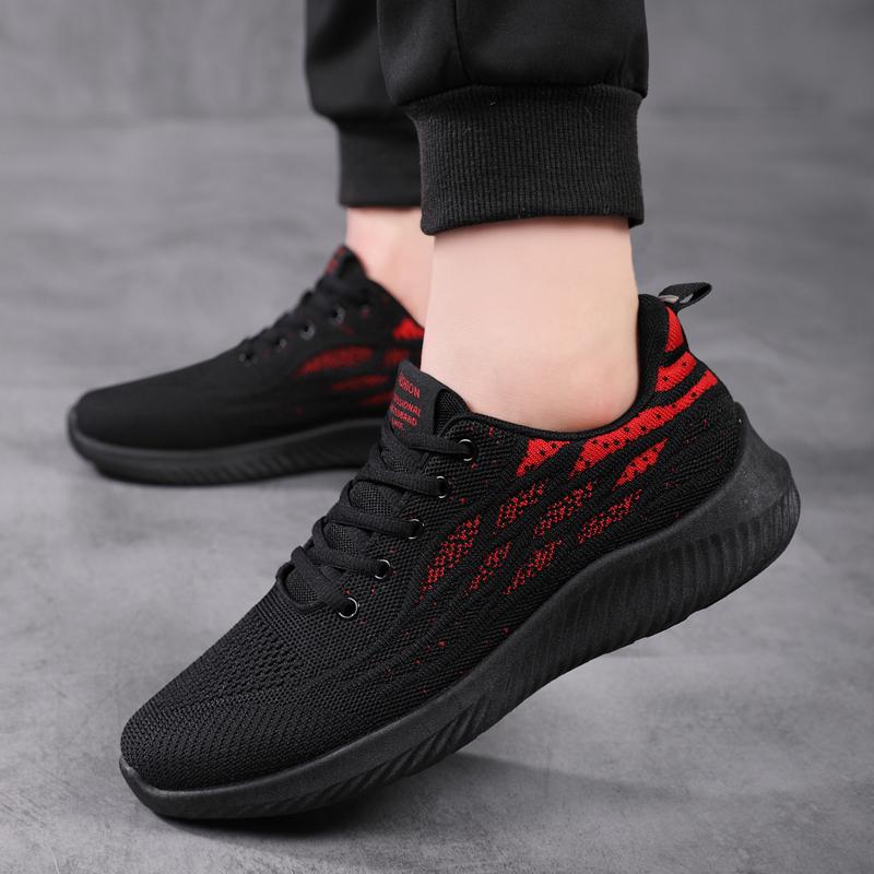 New black sneakers trendy shoes casual running shoes running shoes spring and autumn shock absorption
