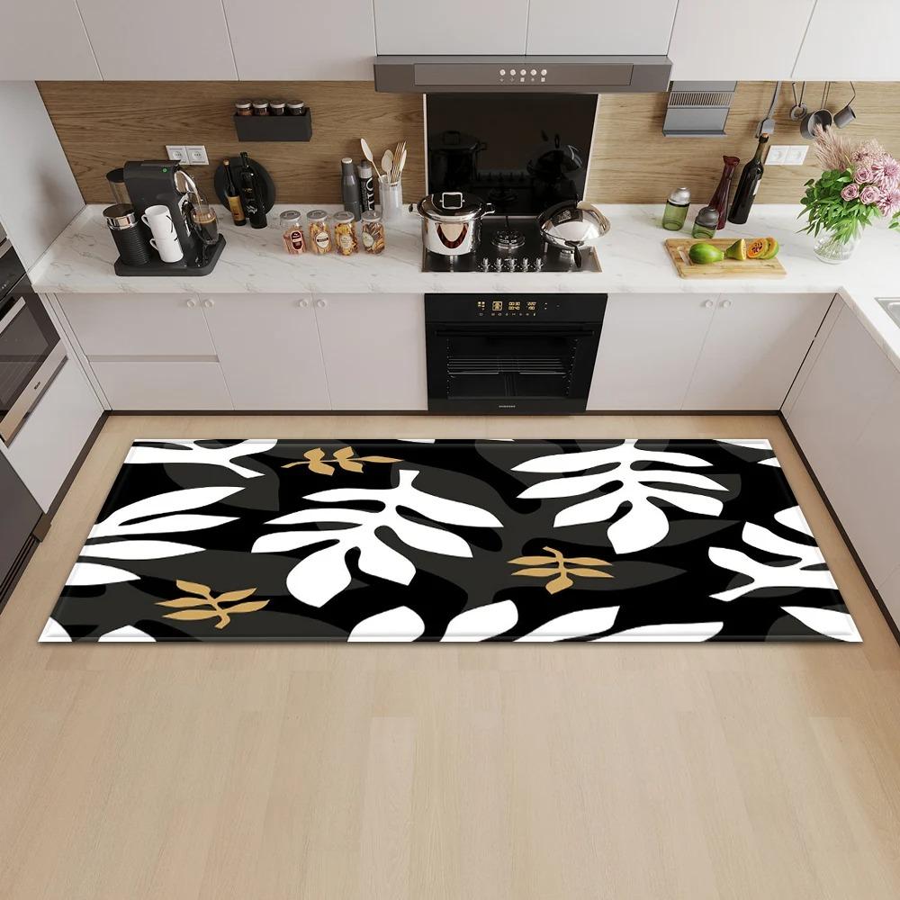 Tropical Plant Illustration Pattern Home Kitchen Floor Mat Door Front Decoration Floor Mat